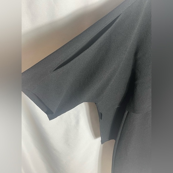 Adrianna Papell Black Sheath Dress Size 6 Lined Split Sleeve Cocktail Party - Picture 2 of 7